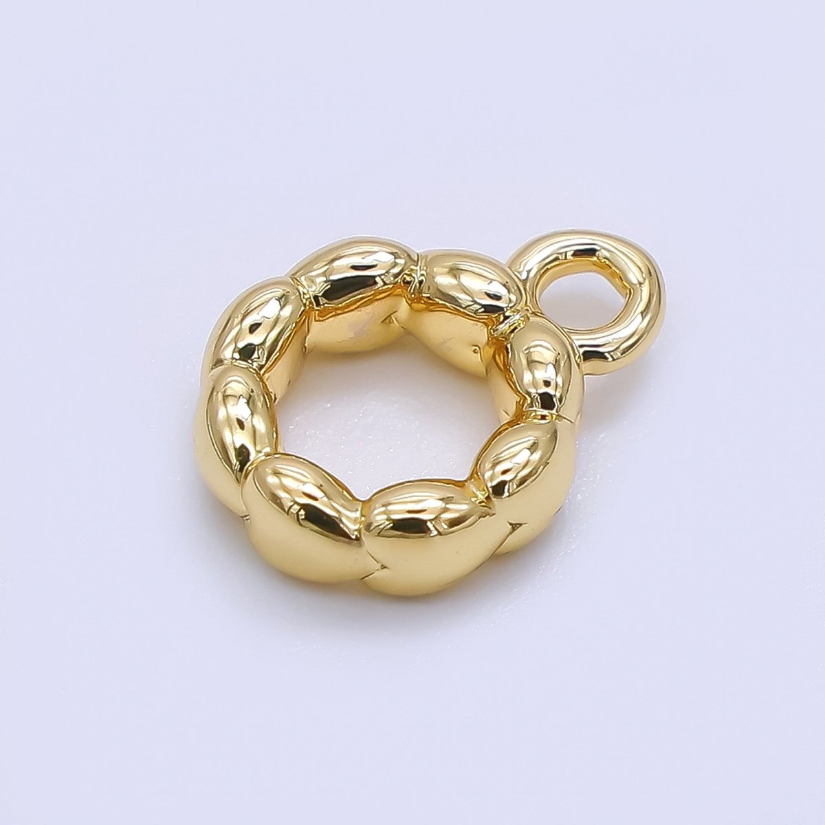 24K Gold Filled 10mm Curvy Round Bail Pendant Charm Holder | Z - 1295 - DLUXCA