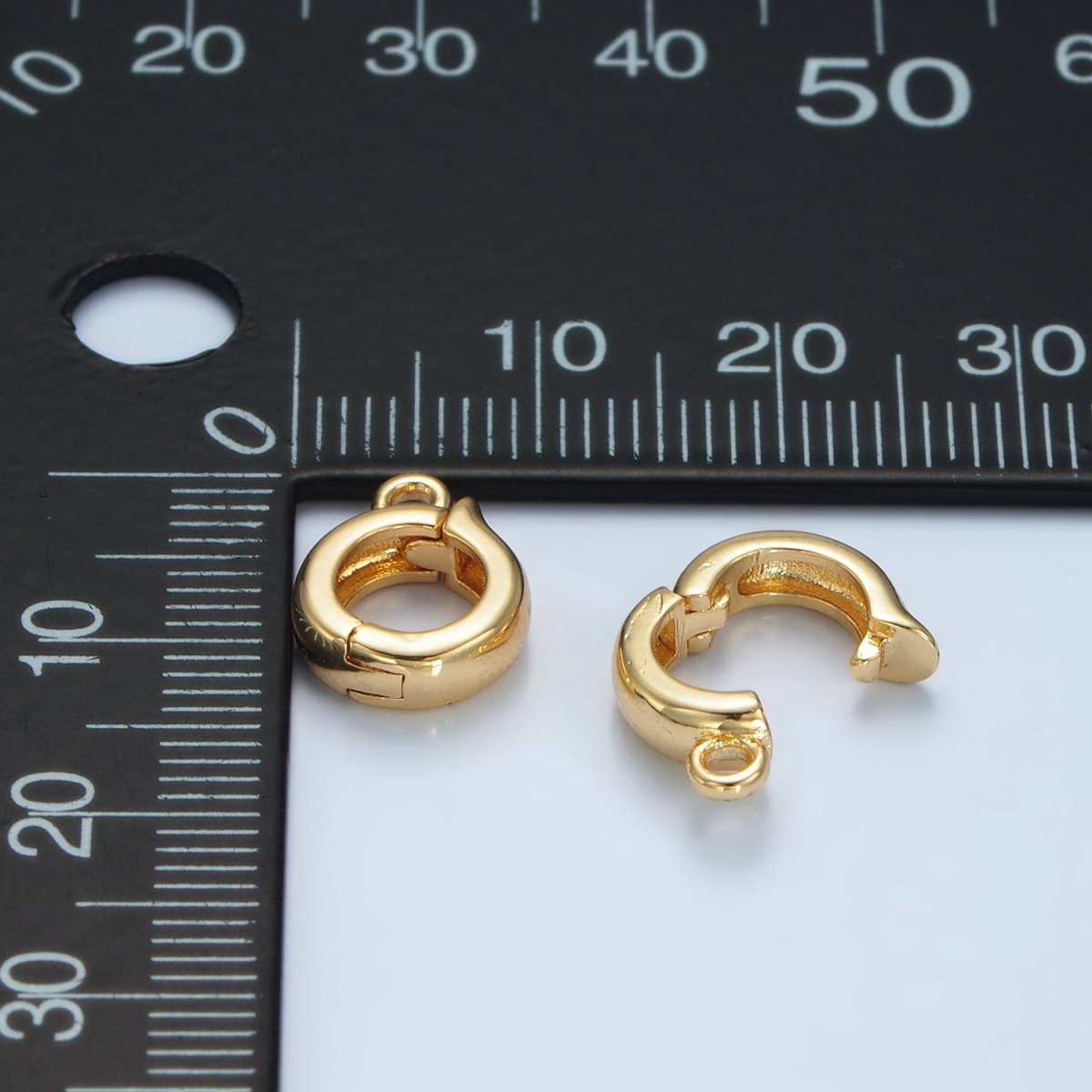 24K Gold Filled 10mm Minimalist Snap Latch Bail Findings | L635 - DLUXCA