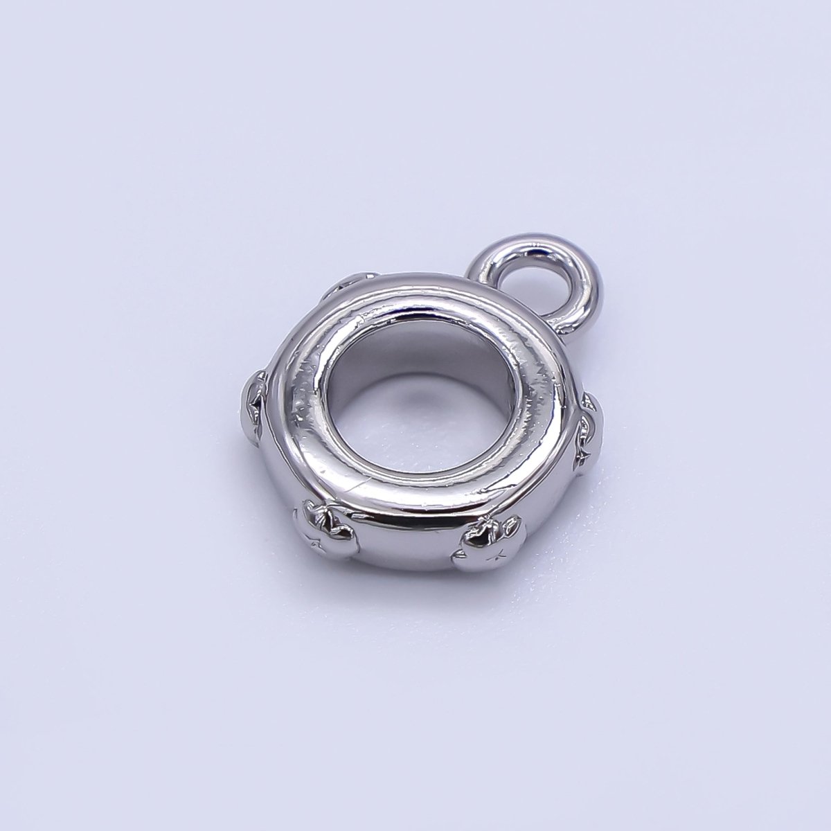 24K Gold Filled 10mm Round Flower Edges Bail Pendant Charm Holder | Z - 1300 - DLUXCA