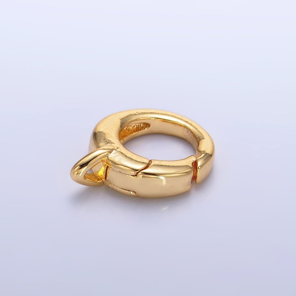 24K Gold Filled 10mm Round Push Gate Drop Loop Finding in Gold & Silver | Z1022 - DLUXCA