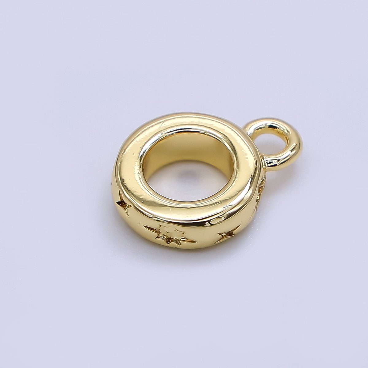 24K Gold Filled 10mm Round Sun & Stars Bail Pendant Charm Holder in Gold & Silver | Z - 1299 - DLUXCA