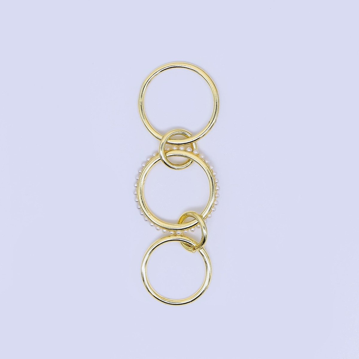 24K Gold Filled 10mm Shell Pearl Triple Interlocking Jumpring Findings | Z - 1274 Z - 1275 - DLUXCA