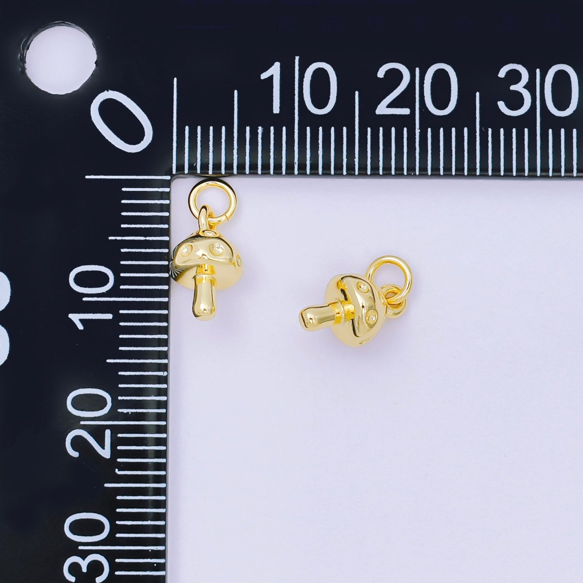 24K Gold Filled 10mm Tiny Forest Mushroom Charm | AH - 683 - DLUXCA