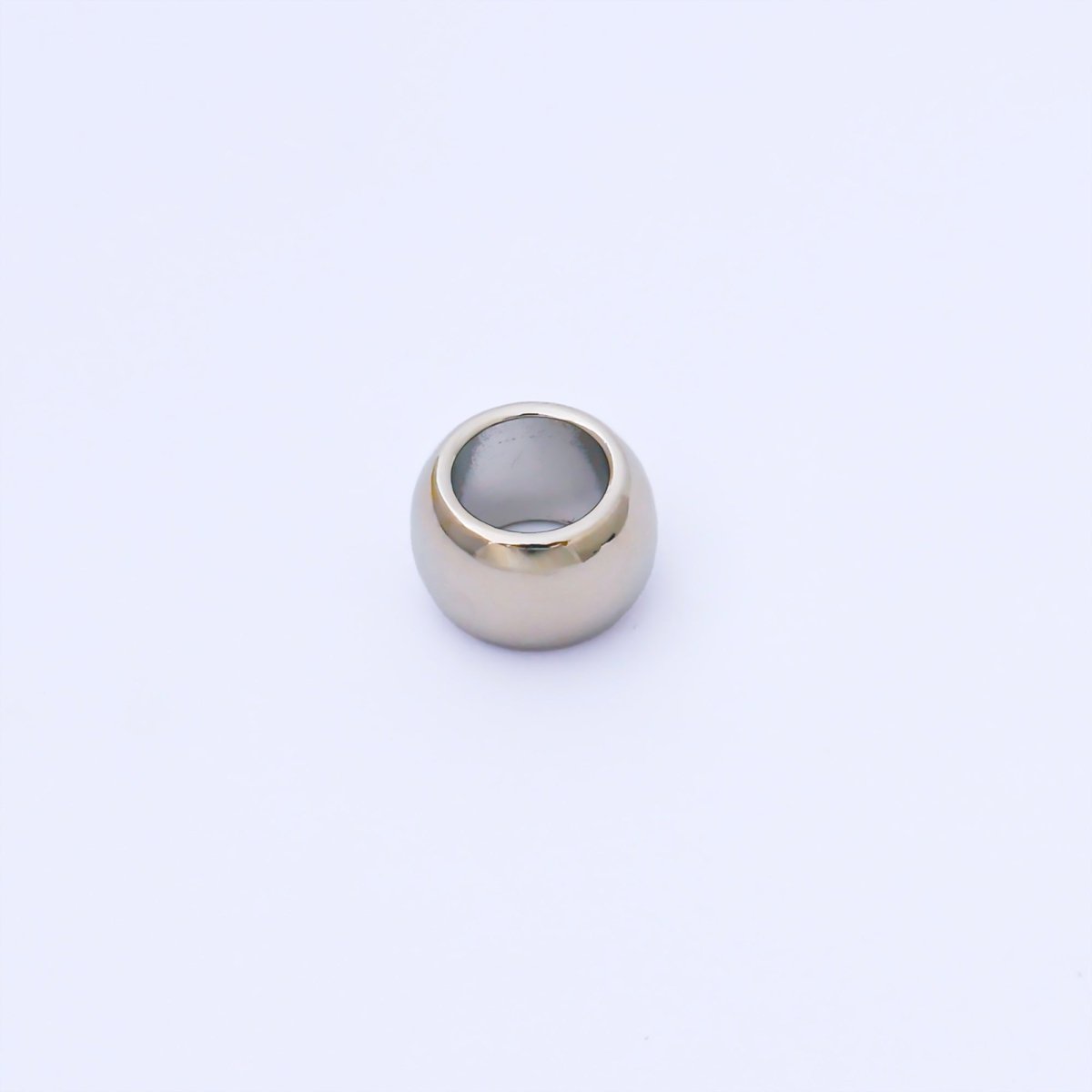 24K Gold Filled 10mm x 6.5mm Minimalist Dome Bead in Gold & Silver | B488 - DLUXCA