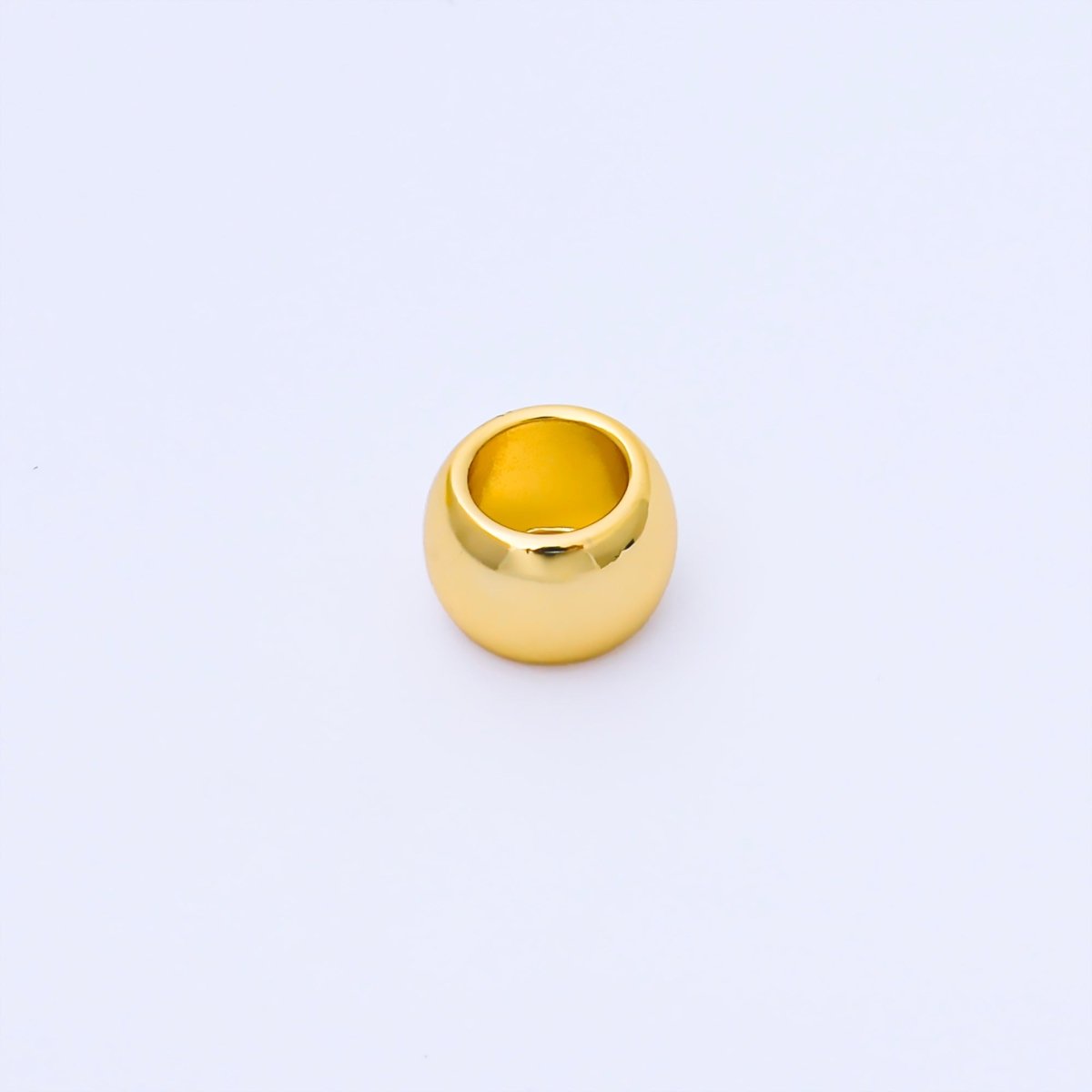 24K Gold Filled 10mm x 6.5mm Minimalist Dome Bead in Gold & Silver | B488 - DLUXCA