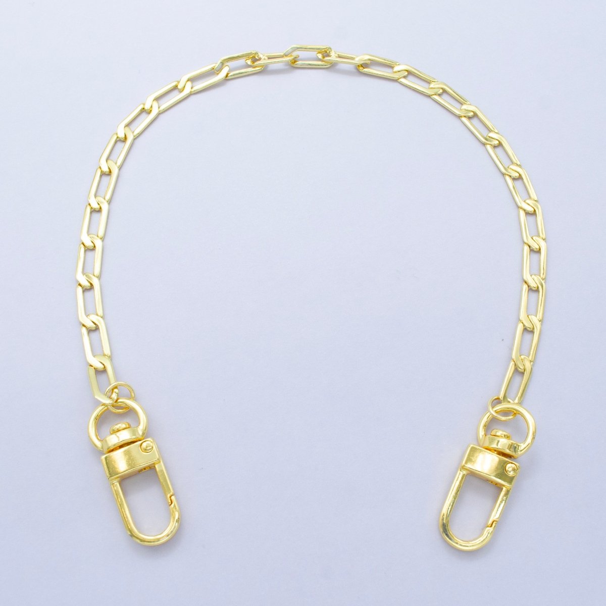 24K Gold Filled 11.5 Inch Paperclip Curb Chain Bag Purse Charm Keychain Findings | WA - 2940 - DLUXCA