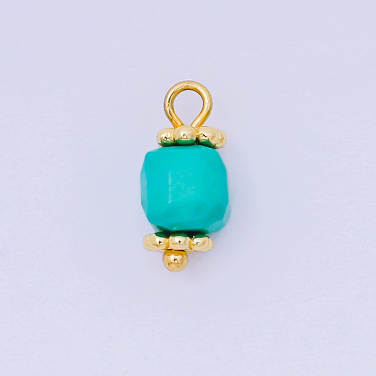 24K Gold Filled 11mm Acrylic Art Candy Tropical Round Charm in Teal, Pink, & Orange | AH - 661 AH - 662 - DLUXCA