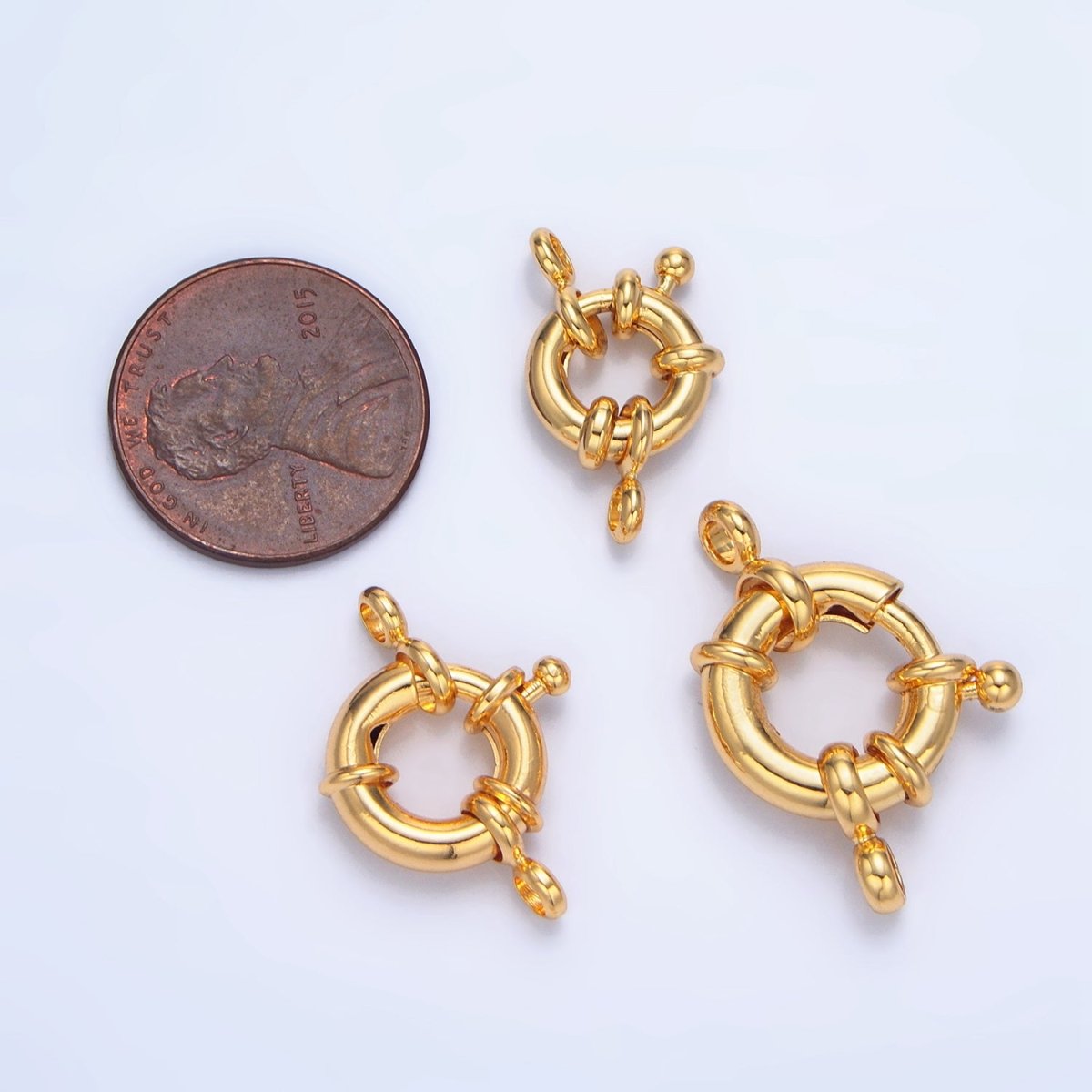 24K Gold Filled 11mm Double Loop Sailor Clasps Closure Findings | Z943 - DLUXCA