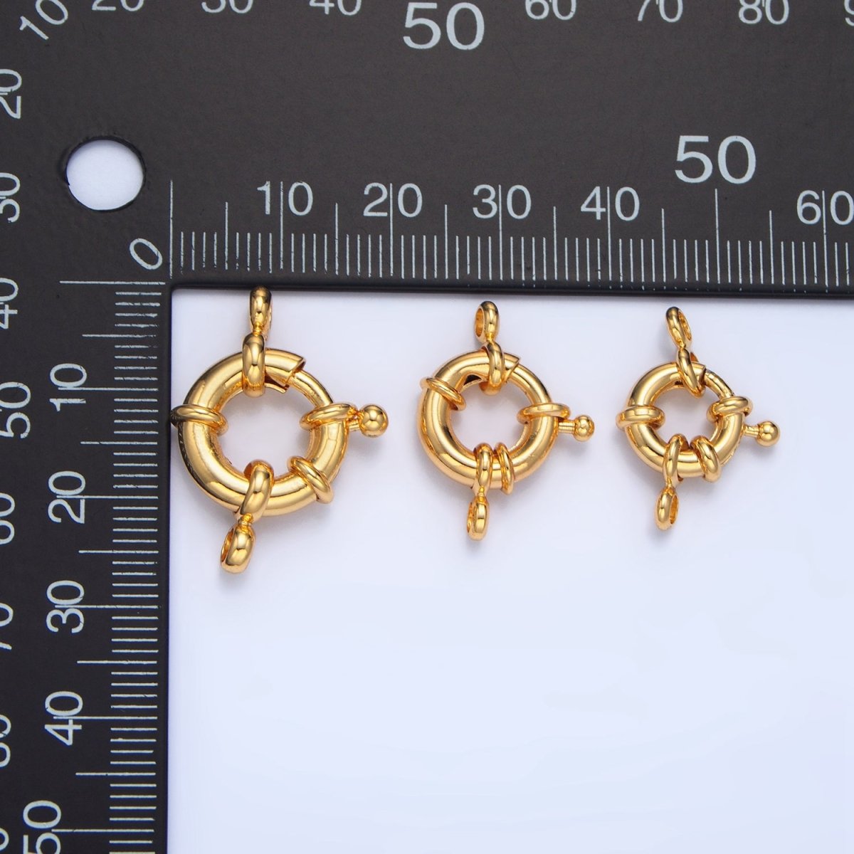 24K Gold Filled 11mm Double Loop Sailor Clasps Closure Findings | Z943 - DLUXCA