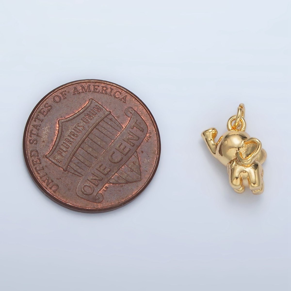 24K Gold Filled 11mm Mini Elephant Puffed Charm | AC112 - DLUXCA