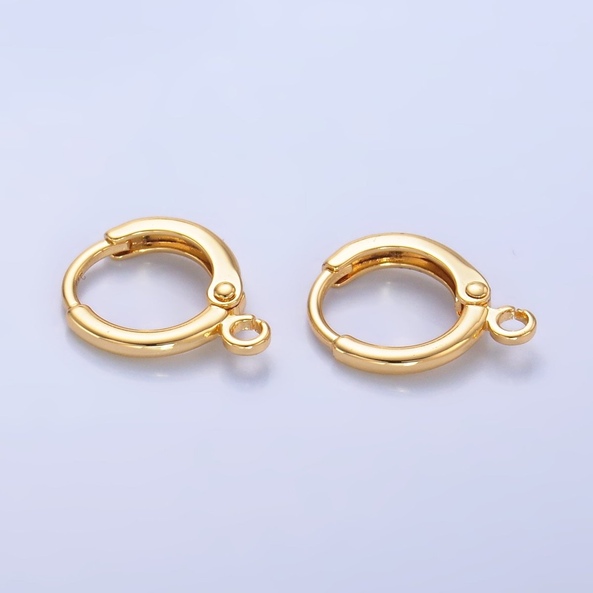 24K Gold Filled 11mm Minimalist Huggie Drop Earring Findings | Z1037 - DLUXCA