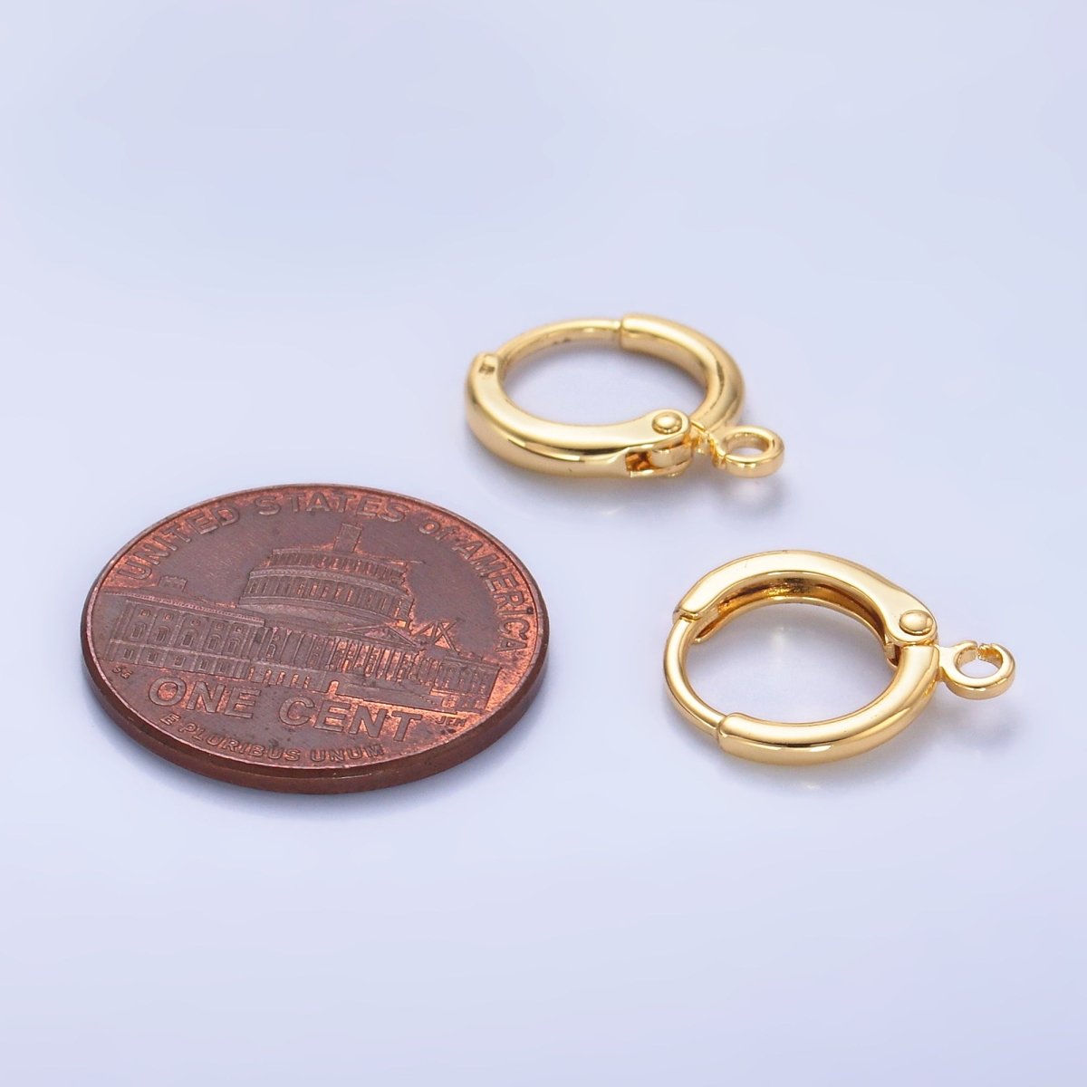 24K Gold Filled 11mm Minimalist Huggie Drop Earring Findings | Z1037 - DLUXCA