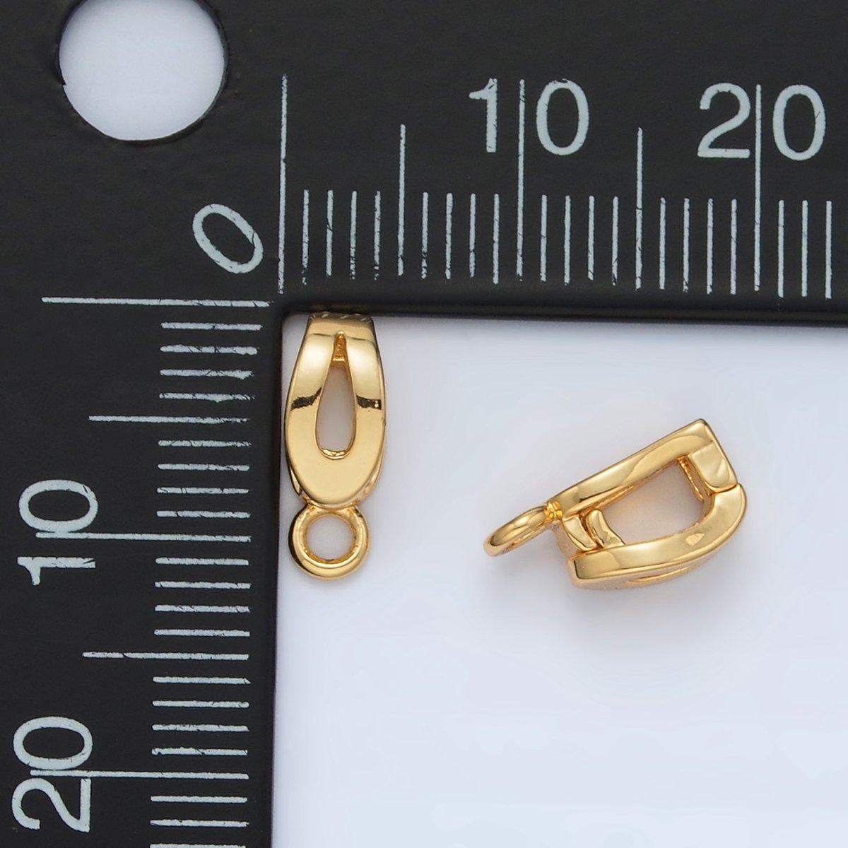 24K Gold Filled 11mm Open Snap Latch Minimalist Bail Findings | Z891 - DLUXCA