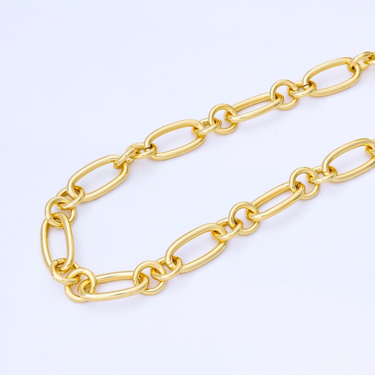 24K Gold Filled 11mm Paperclip Link Unfinished Chain by Yard | Roll - 1747 - DLUXCA