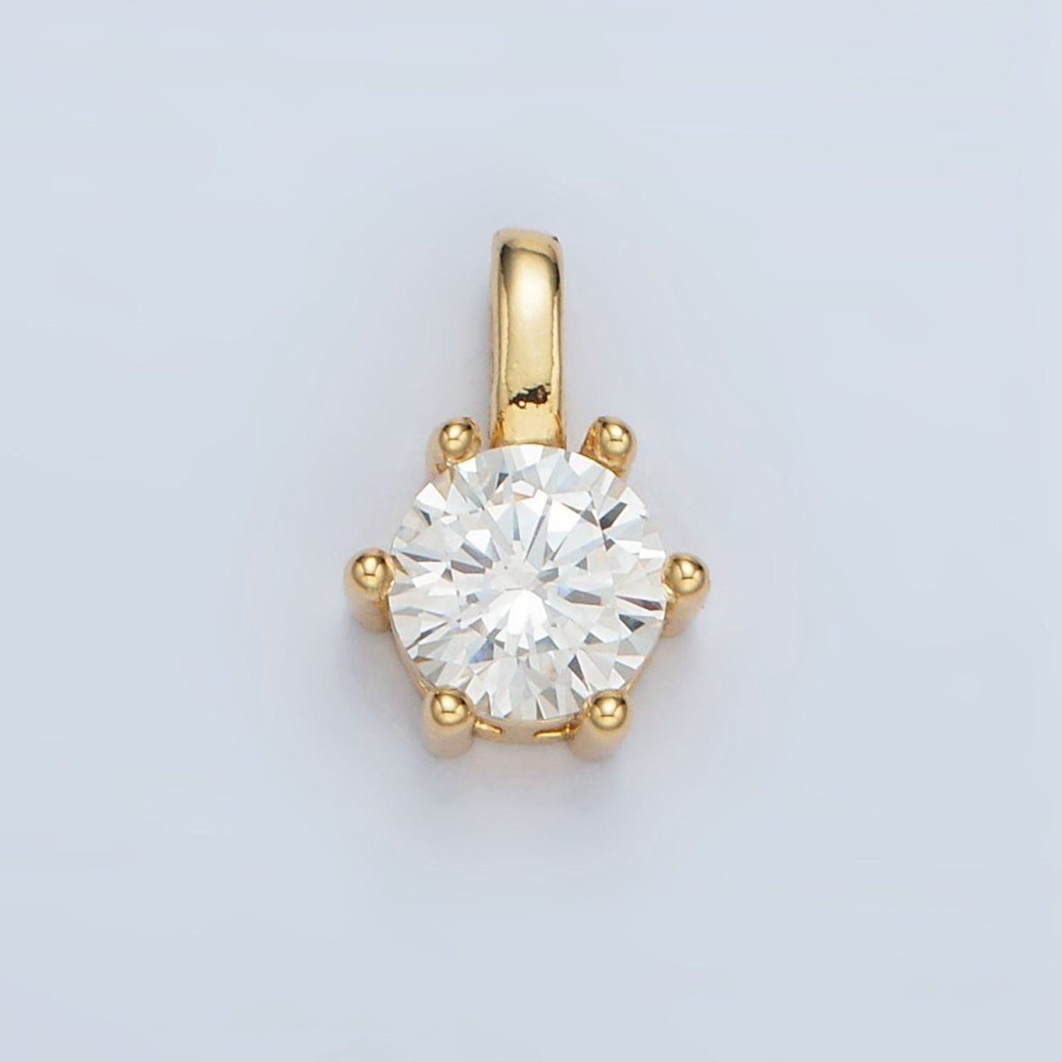 24K Gold Filled 11mm Round CZ Personalized Pendant in Gold & Silver | AA923 - AA938 - DLUXCA