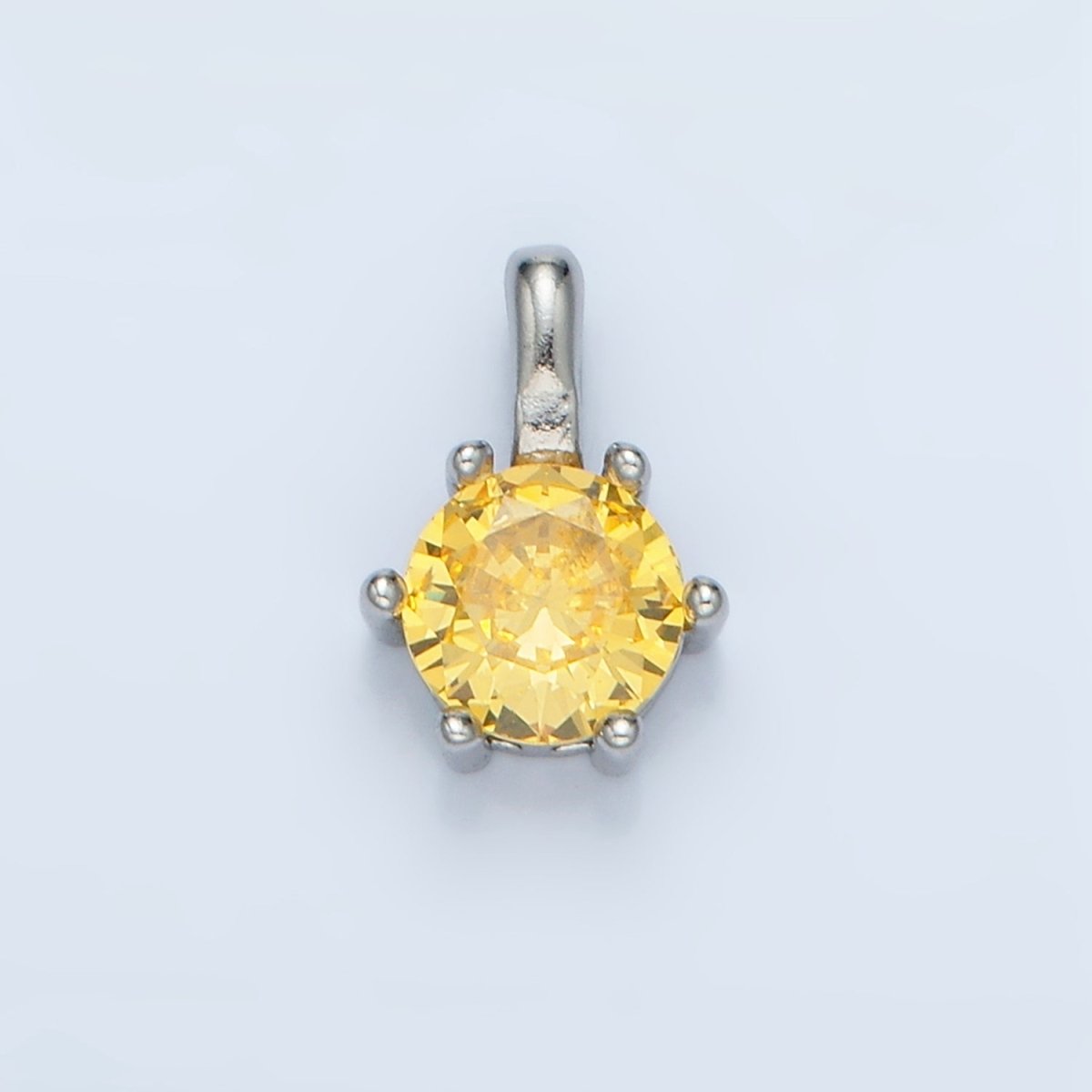 24K Gold Filled 11mm Round CZ Personalized Pendant in Gold & Silver | AA923 - AA938 - DLUXCA