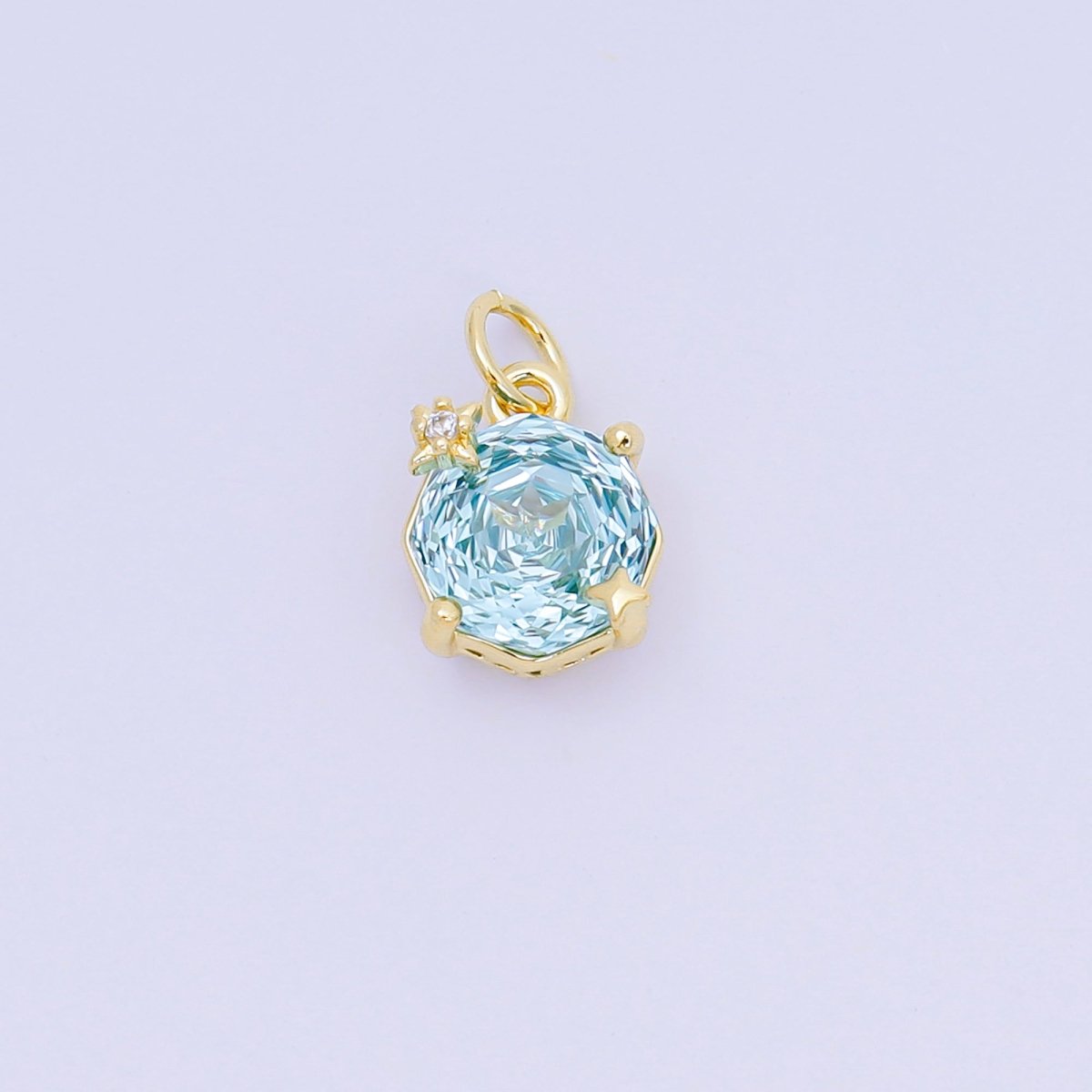 24K Gold Filled 11mm Round Multicolor CZ Blooming Rose Flower Charm | M - 102 - M - 106, M - 197 M - 212 - DLUXCA