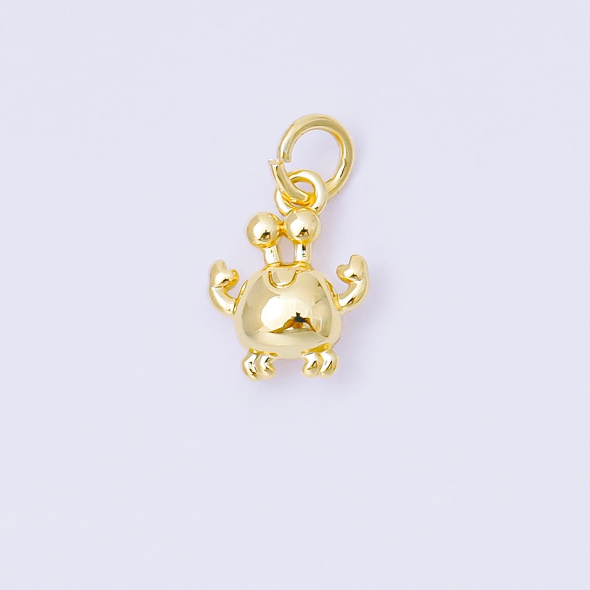 24K Gold Filled 11mm Sea Crab 3D Multidimensional Charm in Gold & Silver | AF1256 - DLUXCA