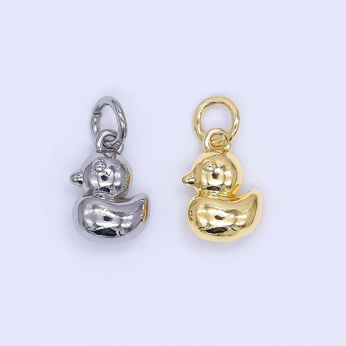 24K Gold Filled 11mm Sunny Baby Duck Animal Charm in Gold & Silver | AH - 579 - DLUXCA
