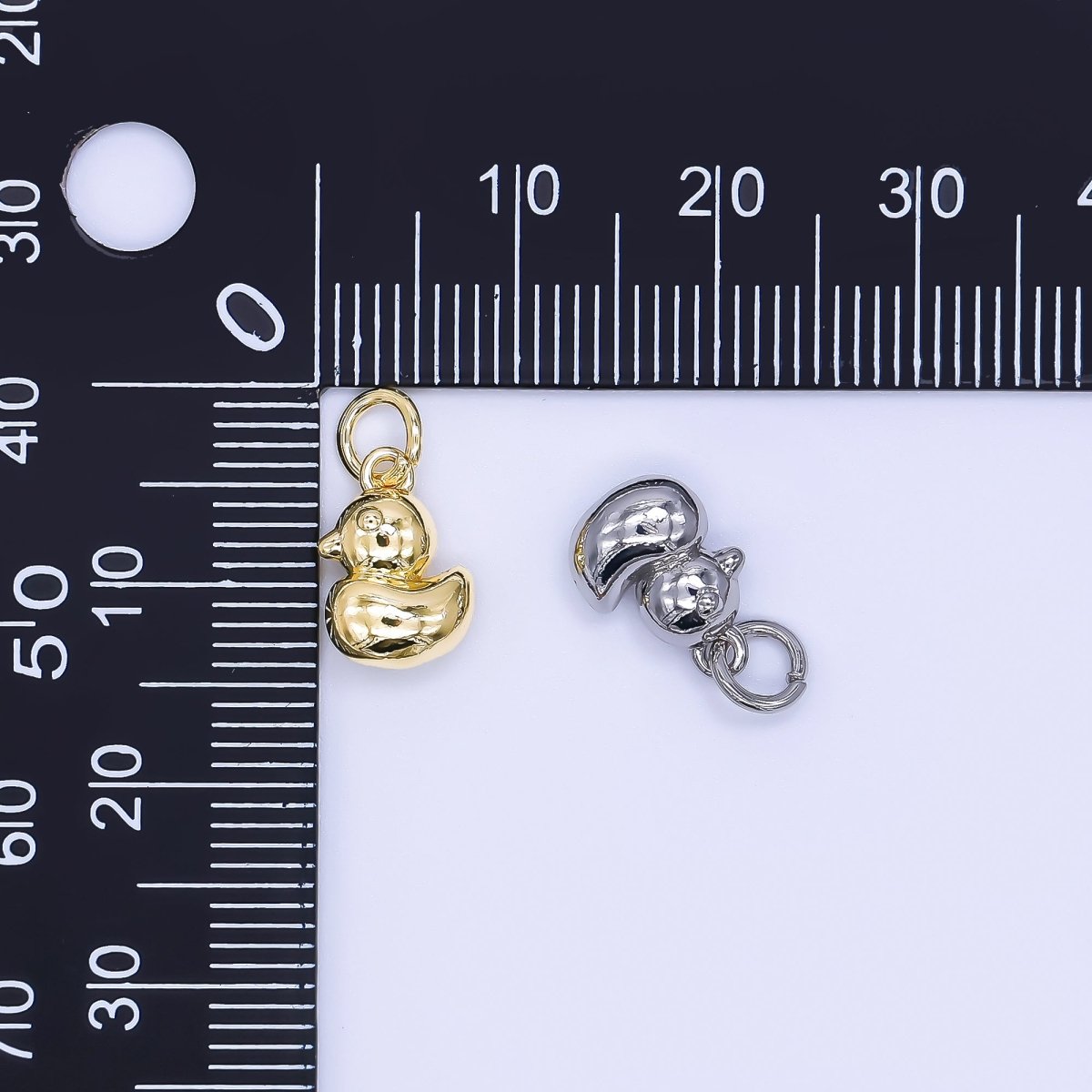 24K Gold Filled 11mm Sunny Baby Duck Animal Charm in Gold & Silver | AH - 579 - DLUXCA