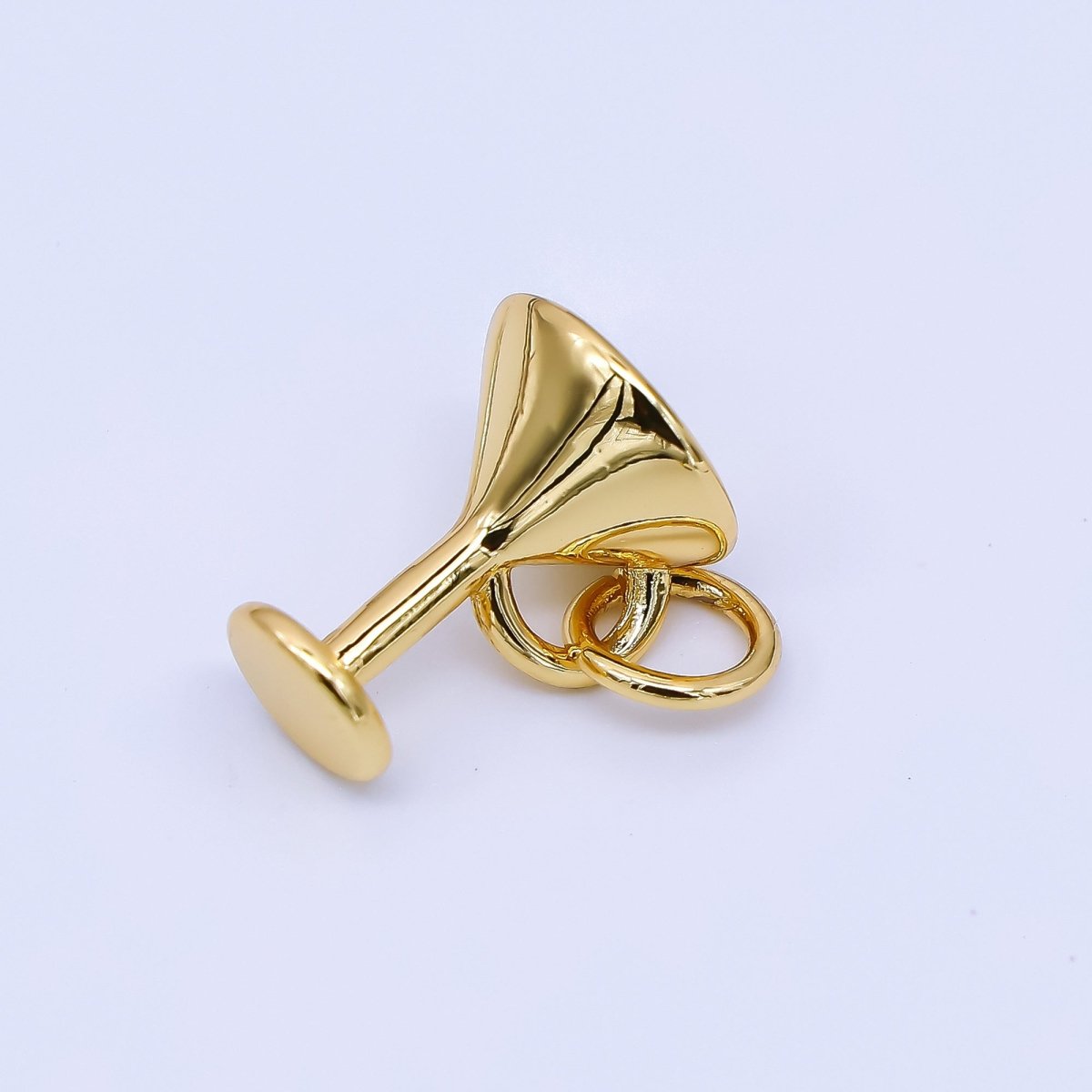 24K Gold Filled 12.5mm Glass of Red Wine Charm | AH - 562 - DLUXCA