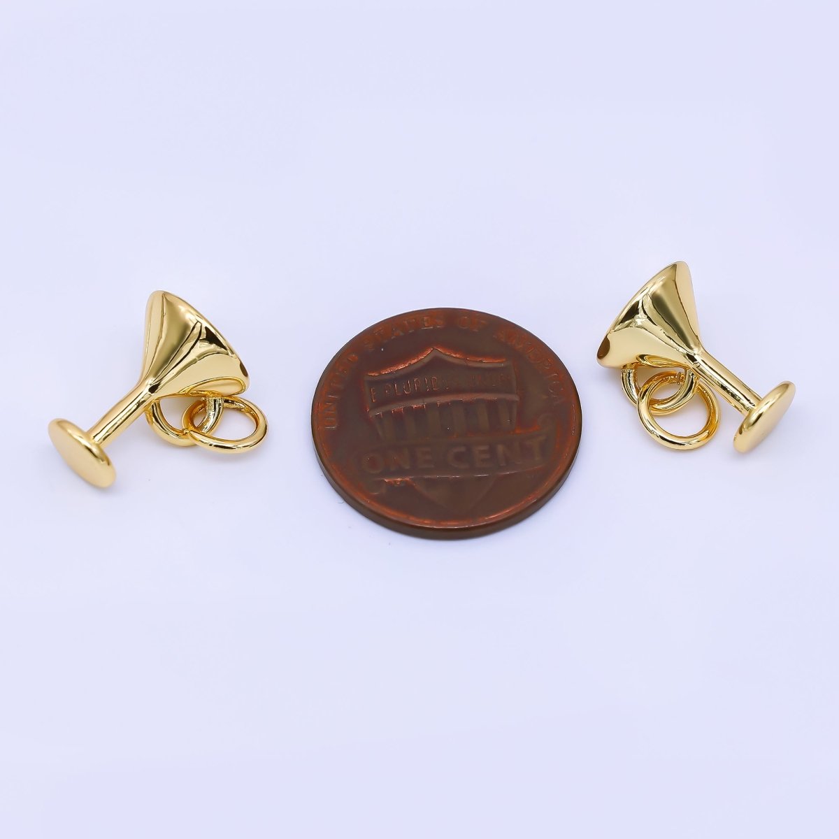 24K Gold Filled 12.5mm Glass of Red Wine Charm | AH - 562 - DLUXCA
