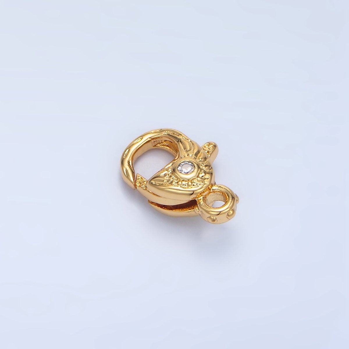 24K Gold Filled 12mm Clear CZ Hammered Lobster Claw Clasps Closure Findings in Gold & Silver | Z965 - DLUXCA