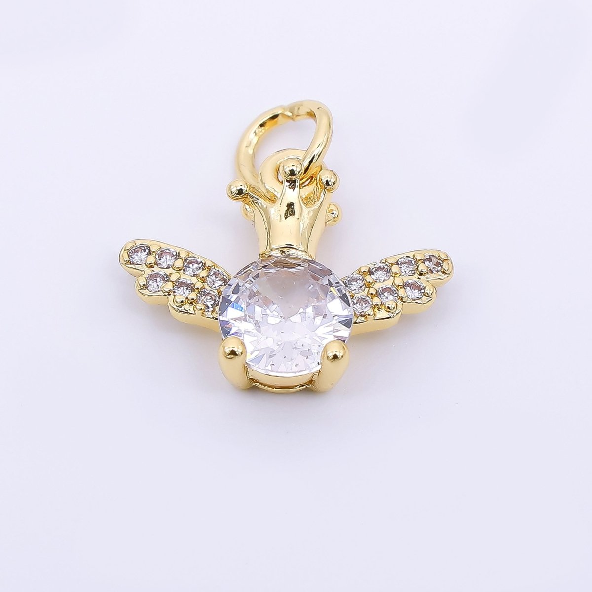 24K Gold Filled 12mm Micro Paved CZ The Little Light Firefly Animal Charm | AJ - 497 - DLUXCA