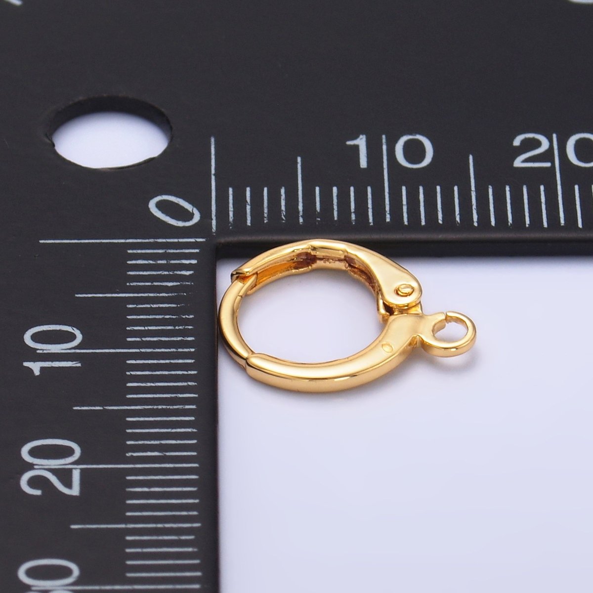 24K Gold Filled 12mm Minimalist Huggie Drop Earring Findings | Z1031 - DLUXCA