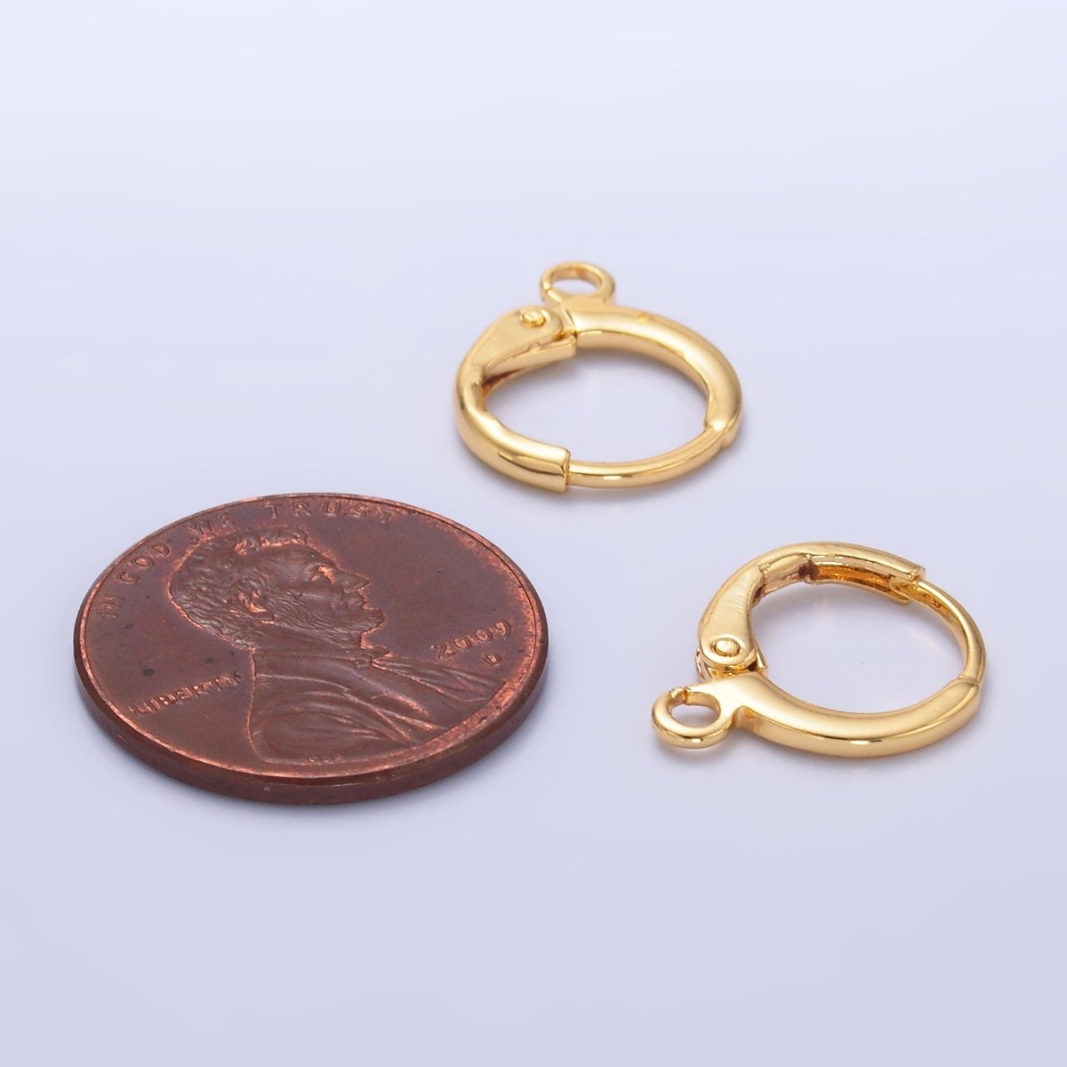 24K Gold Filled 12mm Minimalist Huggie Drop Earring Findings | Z1031 - DLUXCA