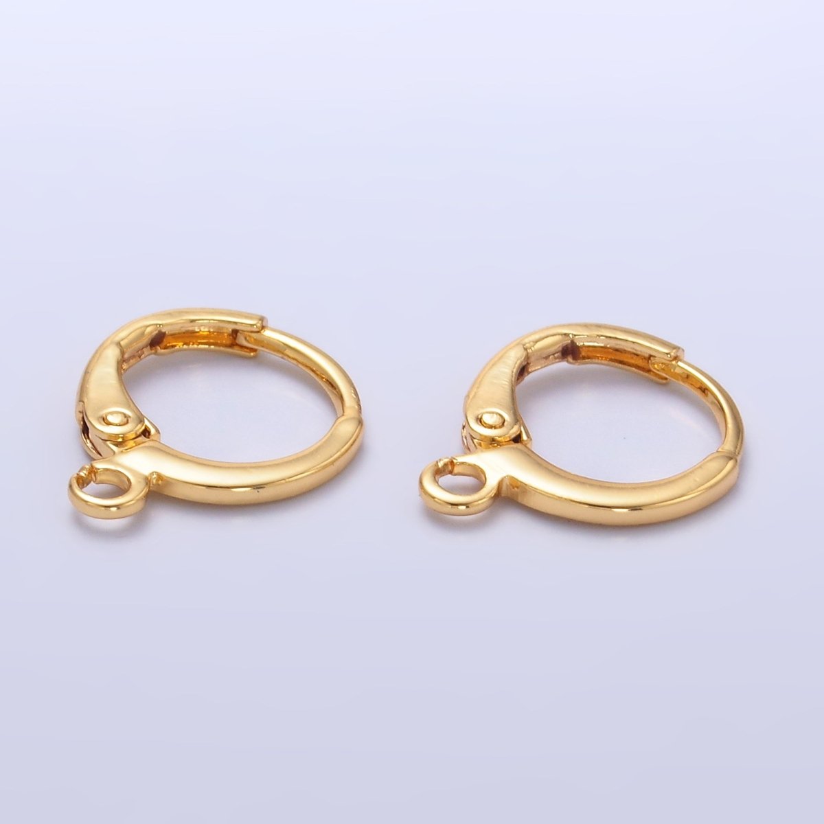 24K Gold Filled 12mm Minimalist Huggie Drop Earring Findings | Z1031 - DLUXCA