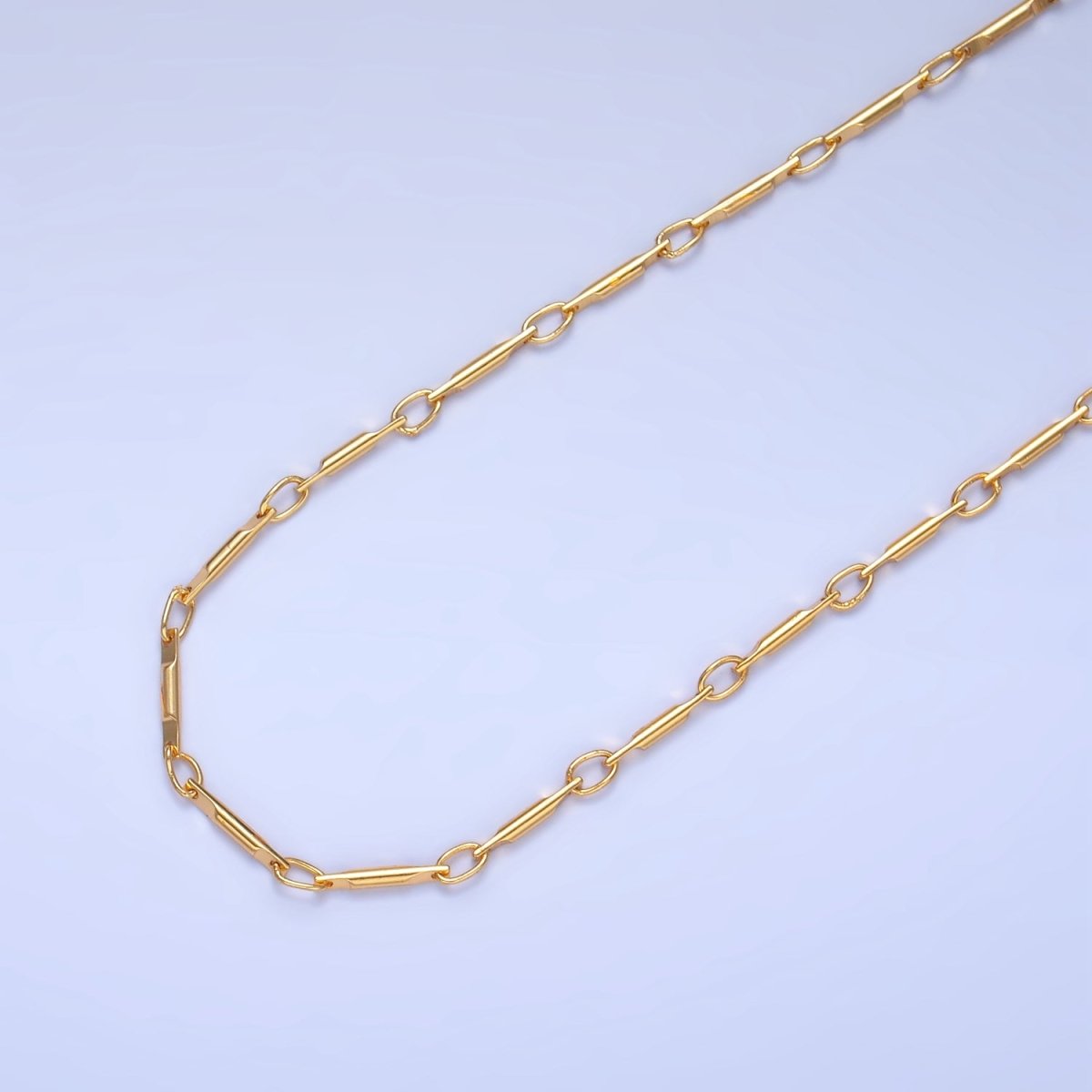 24K Gold Filled 1.2mm Minimalist Unique Link Unfinished Chain by Yard | Roll - 1527 - DLUXCA