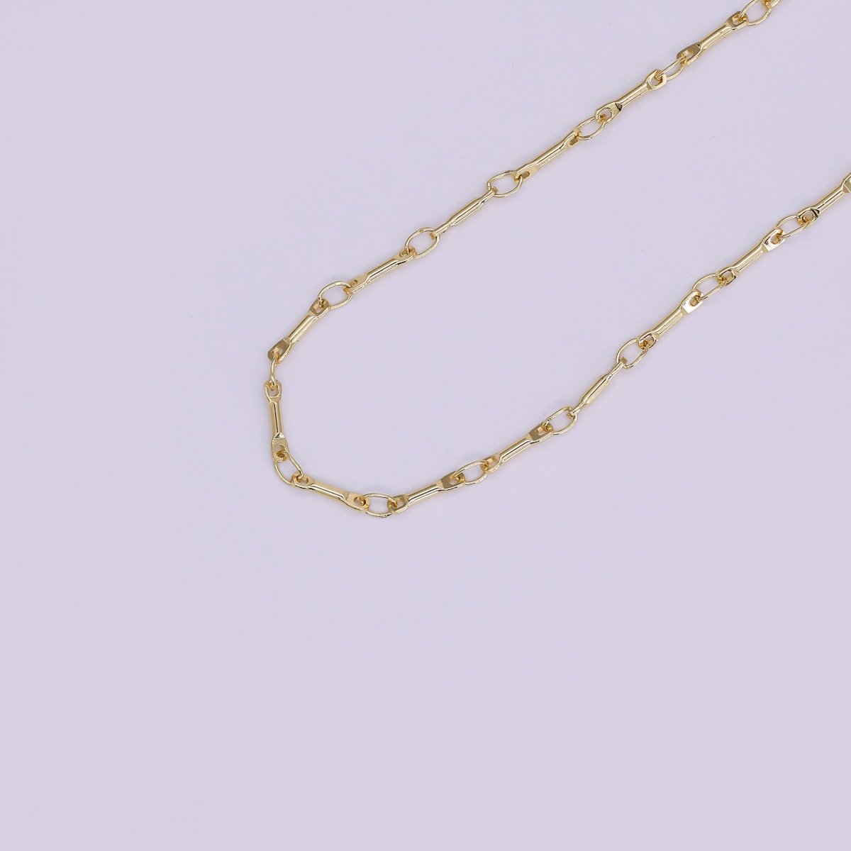 24K Gold Filled 1.2mm Minimalist Unique Link Unfinished Chain by Yard | Roll - 1527 - DLUXCA