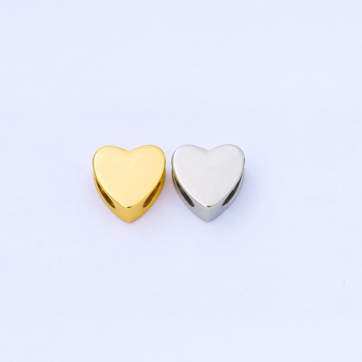 24K Gold Filled 12mm Personalized Cord Chubby Heart Bead Spacer | b851 - DLUXCA