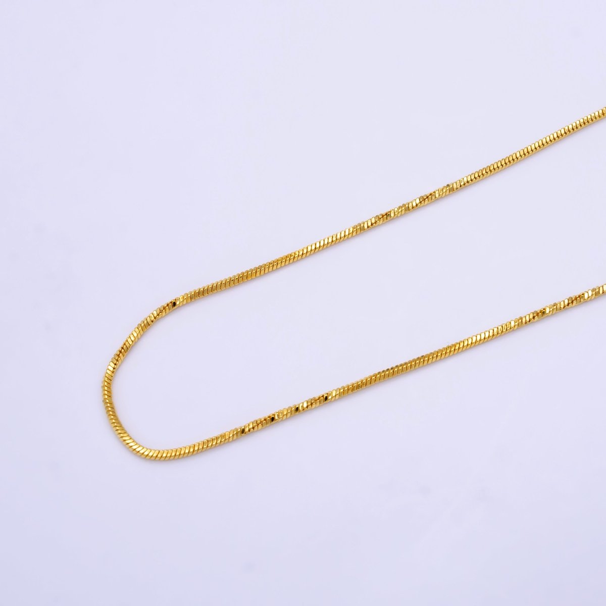 24K Gold Filled 1.2mm Triple Twist Snake Chain 18 Inch Necklace | WA-2500 - DLUXCA