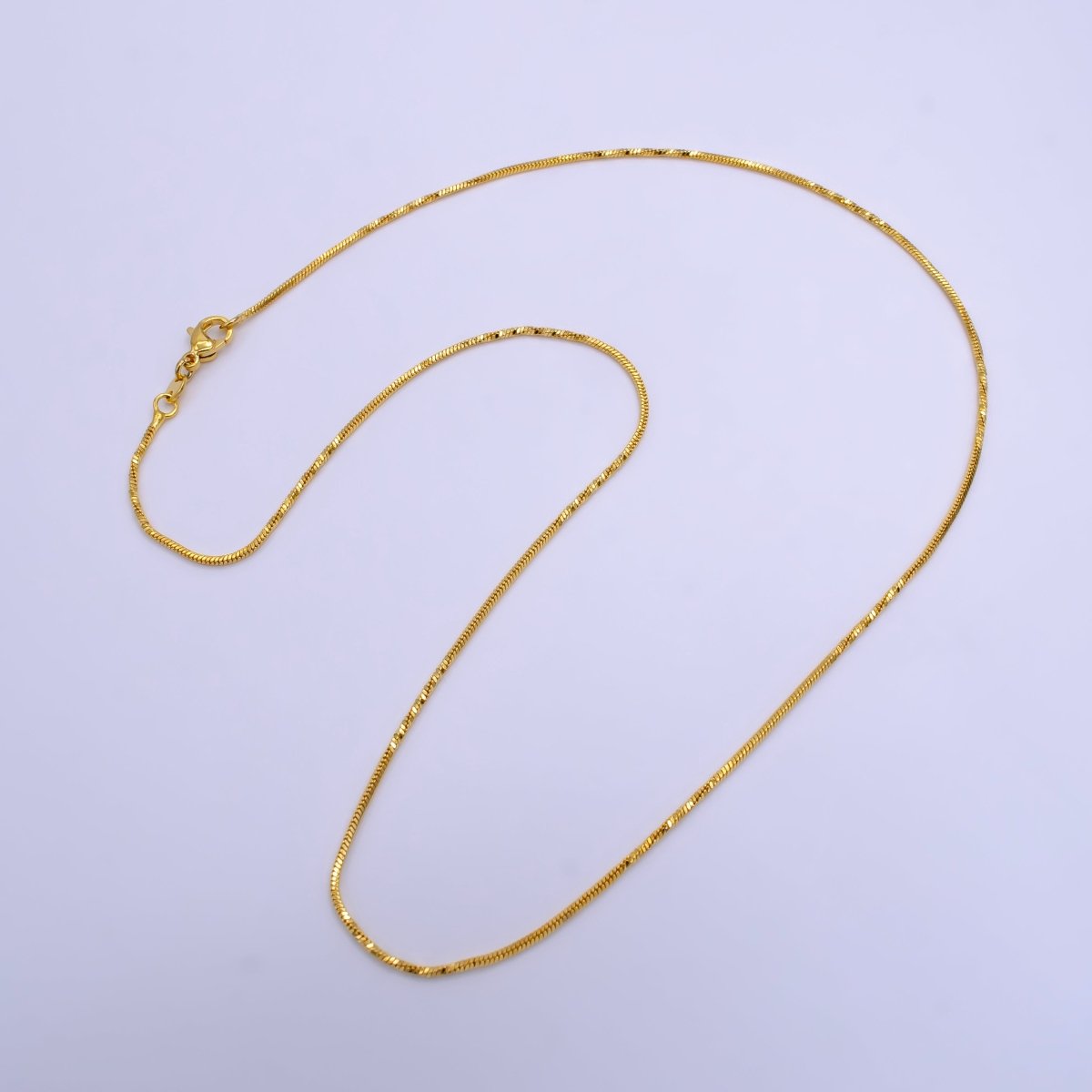 24K Gold Filled 1.2mm Triple Twist Snake Chain 18 Inch Necklace | WA-2500 - DLUXCA