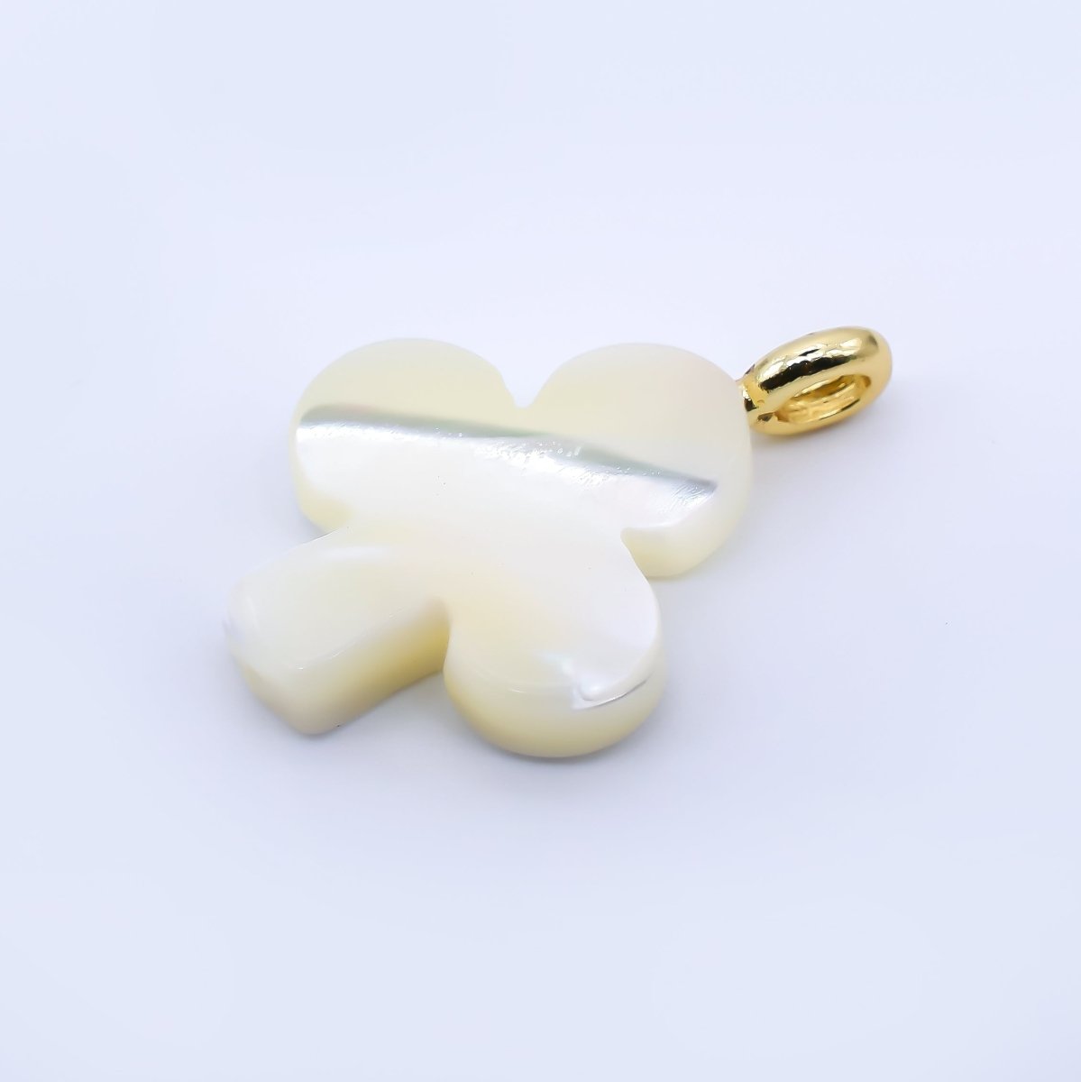 24K Gold Filled 13.5mm Shell Pearl Clubs of the Solitares Charm Pendant | AF - 561 P - 1784 - DLUXCA