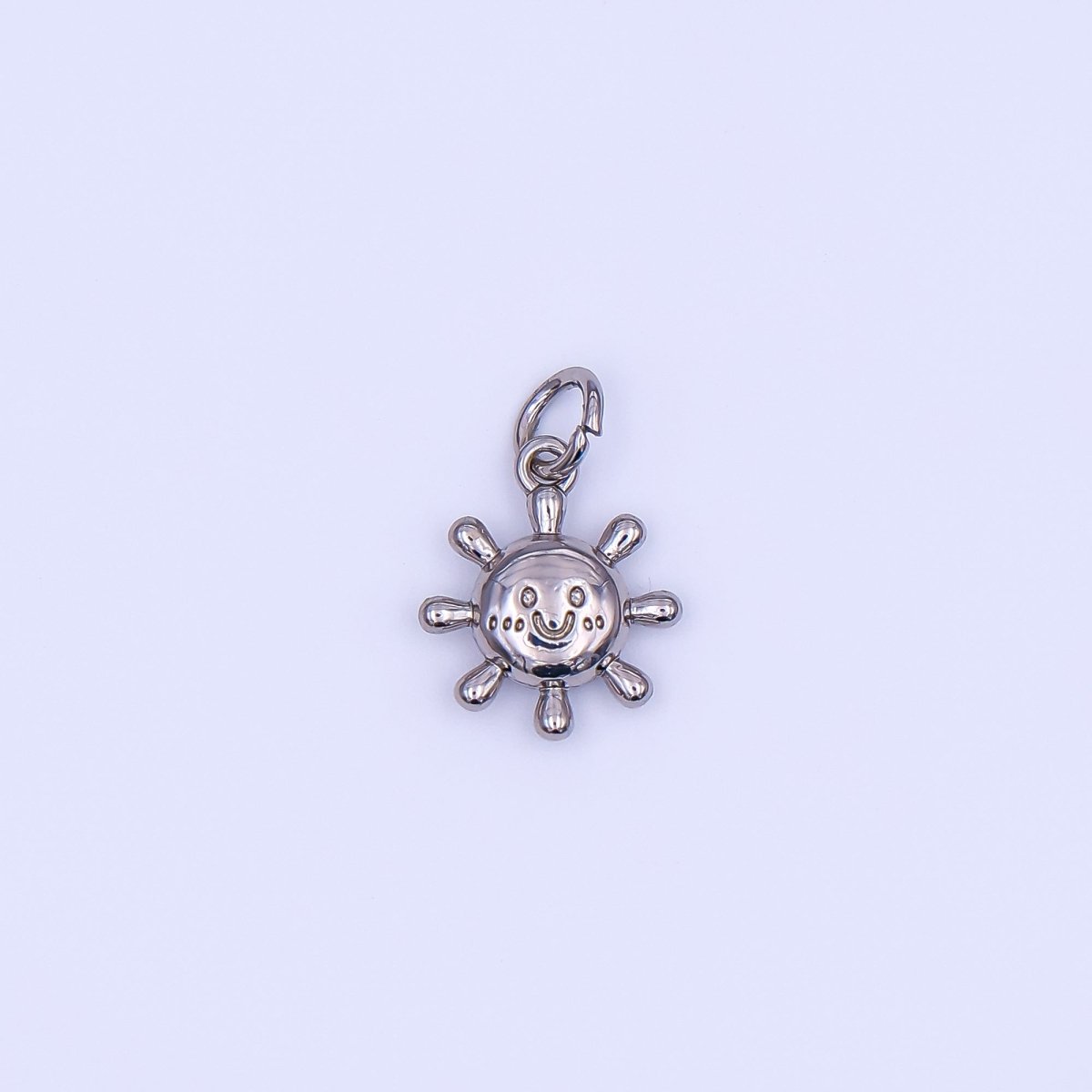24K Gold Filled 13.5mm Smiley Sun Happy Morning Sunrise Charm in Gold & Silver | AF499 - DLUXCA