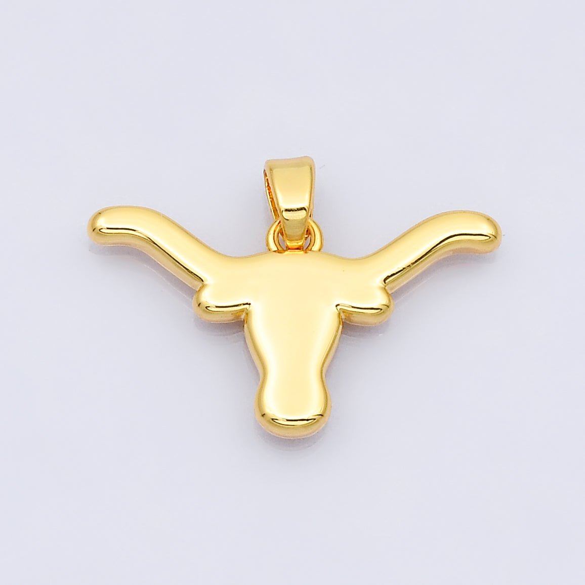 24K Gold Filled 13.6mm Minimalist Bull Head Outline Charm | I816 - DLUXCA