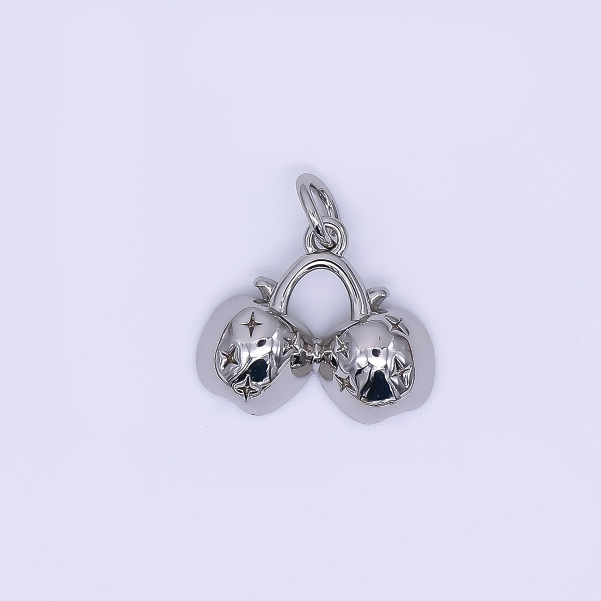 24K Gold Filled 13mm Apple Twin Fruit Charm in Gold & Silver | AH - 553 - DLUXCA