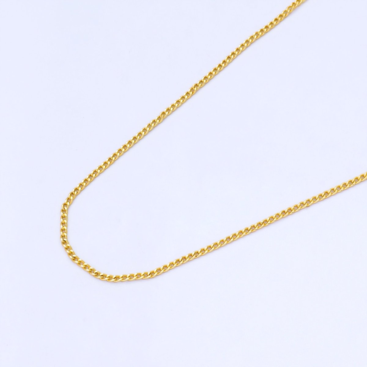 24K Gold Filled 1.3mm Dainty Minimalist Curb Unfinished Chain by Yard | Roll - 1748 - DLUXCA