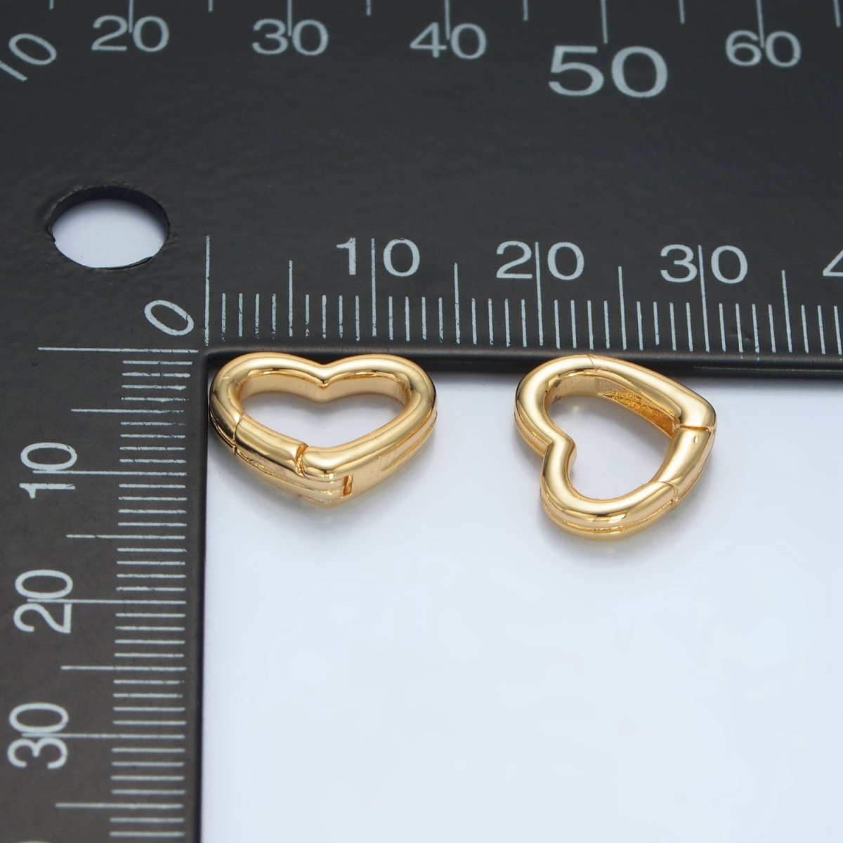 24K Gold Filled 13mm Heart Push Gate Closure Findings | Z969 - DLUXCA