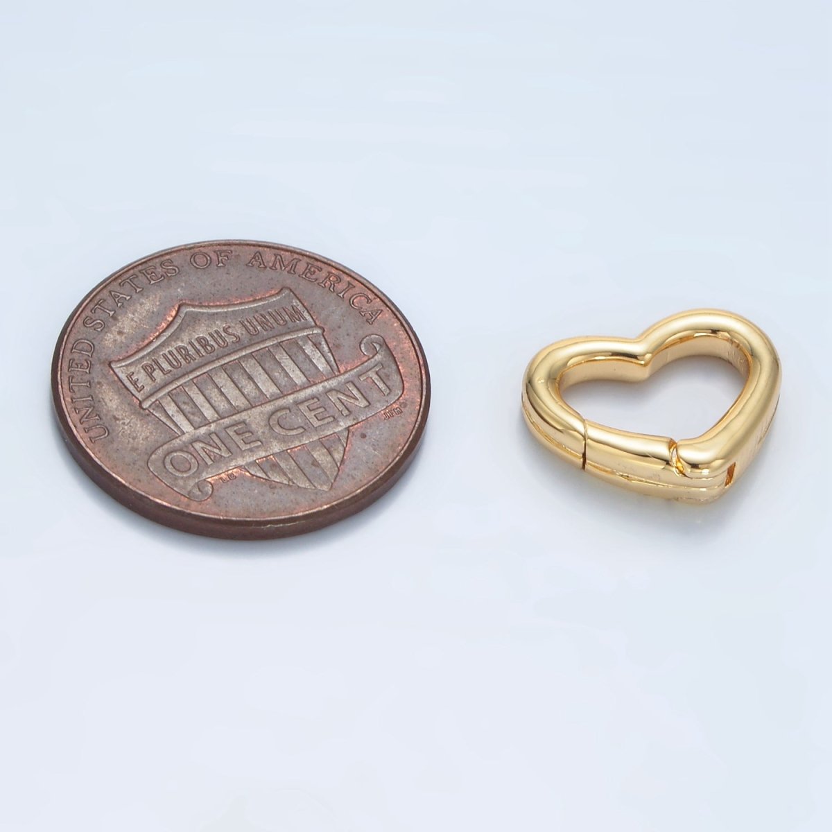 24K Gold Filled 13mm Heart Push Gate Closure Findings | Z969 - DLUXCA