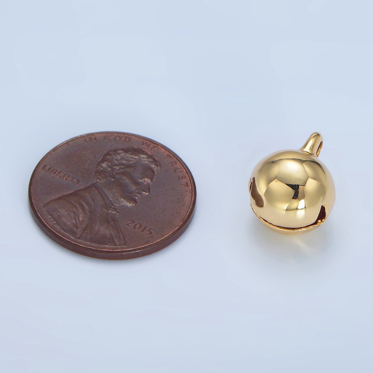 24K Gold Filled 13mm Jingle Bell Minimalist Mini Charm in Gold & Silver | X883 - DLUXCA