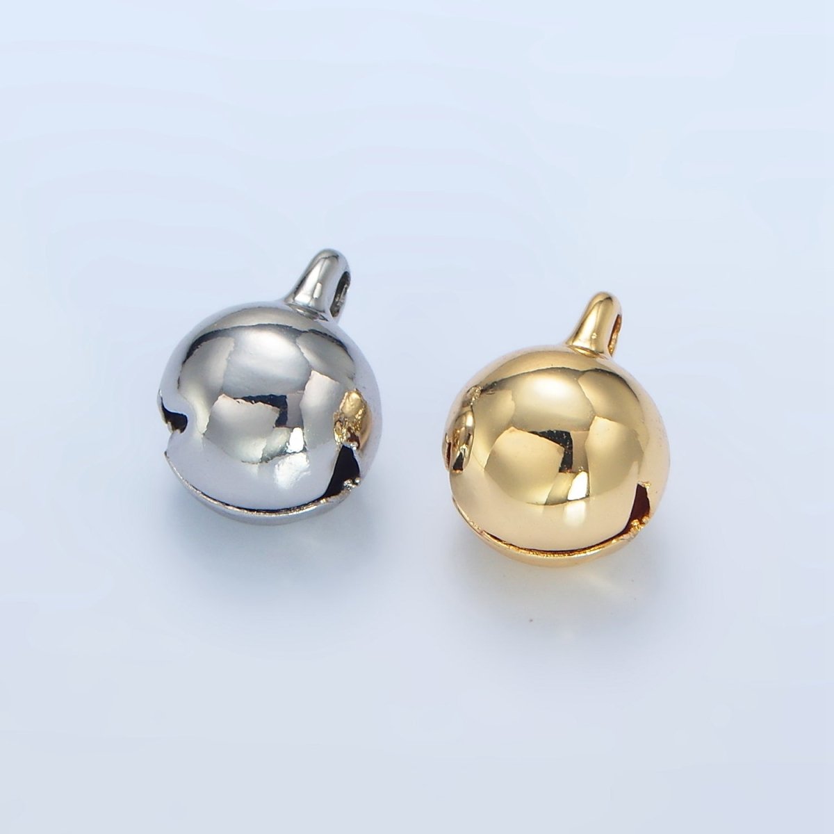 24K Gold Filled 13mm Jingle Bell Minimalist Mini Charm in Gold & Silver | X883 - DLUXCA