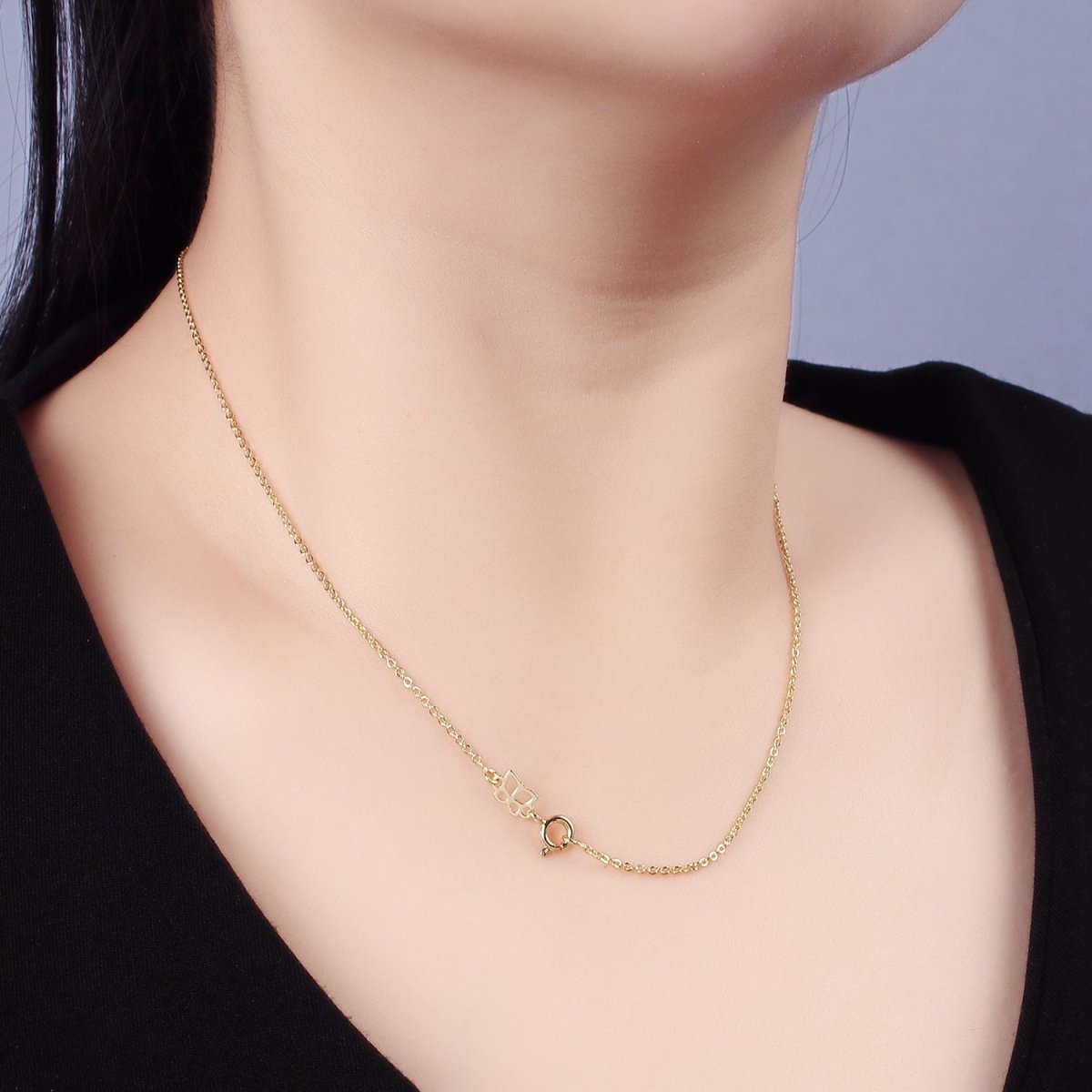 24K Gold Filled 1.3mm Minimalist Cable Chain 18 Inch Necklace | WA - 2494 - DLUXCA