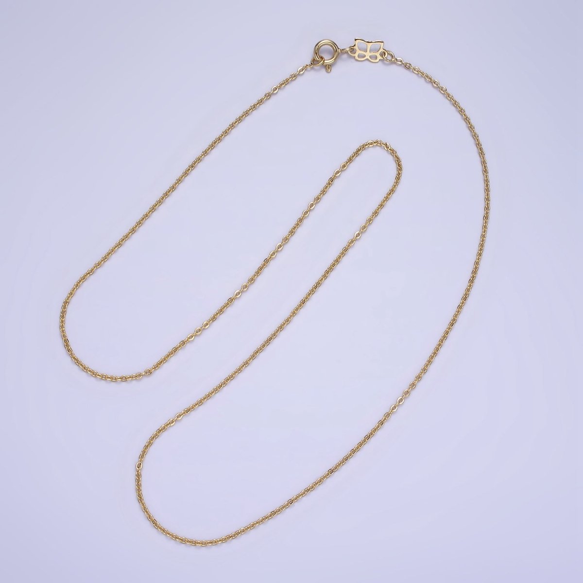 24K Gold Filled 1.3mm Minimalist Cable Chain 18 Inch Necklace | WA - 2494 - DLUXCA