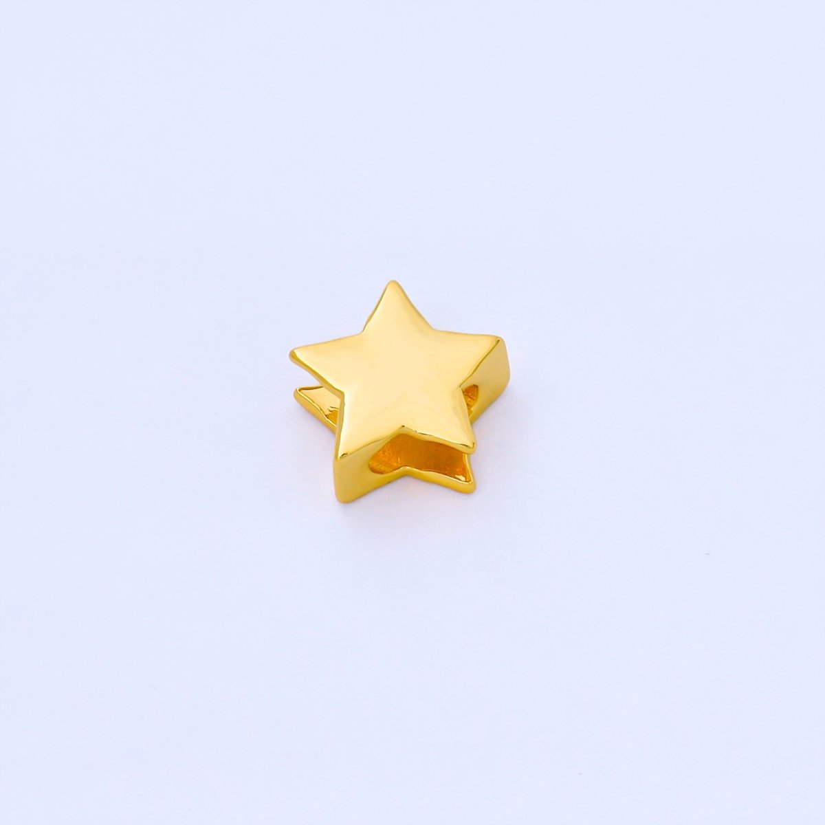 24K Gold Filled 13mm Personalized Cord Chubby Star Bead Spacer | B852 - DLUXCA