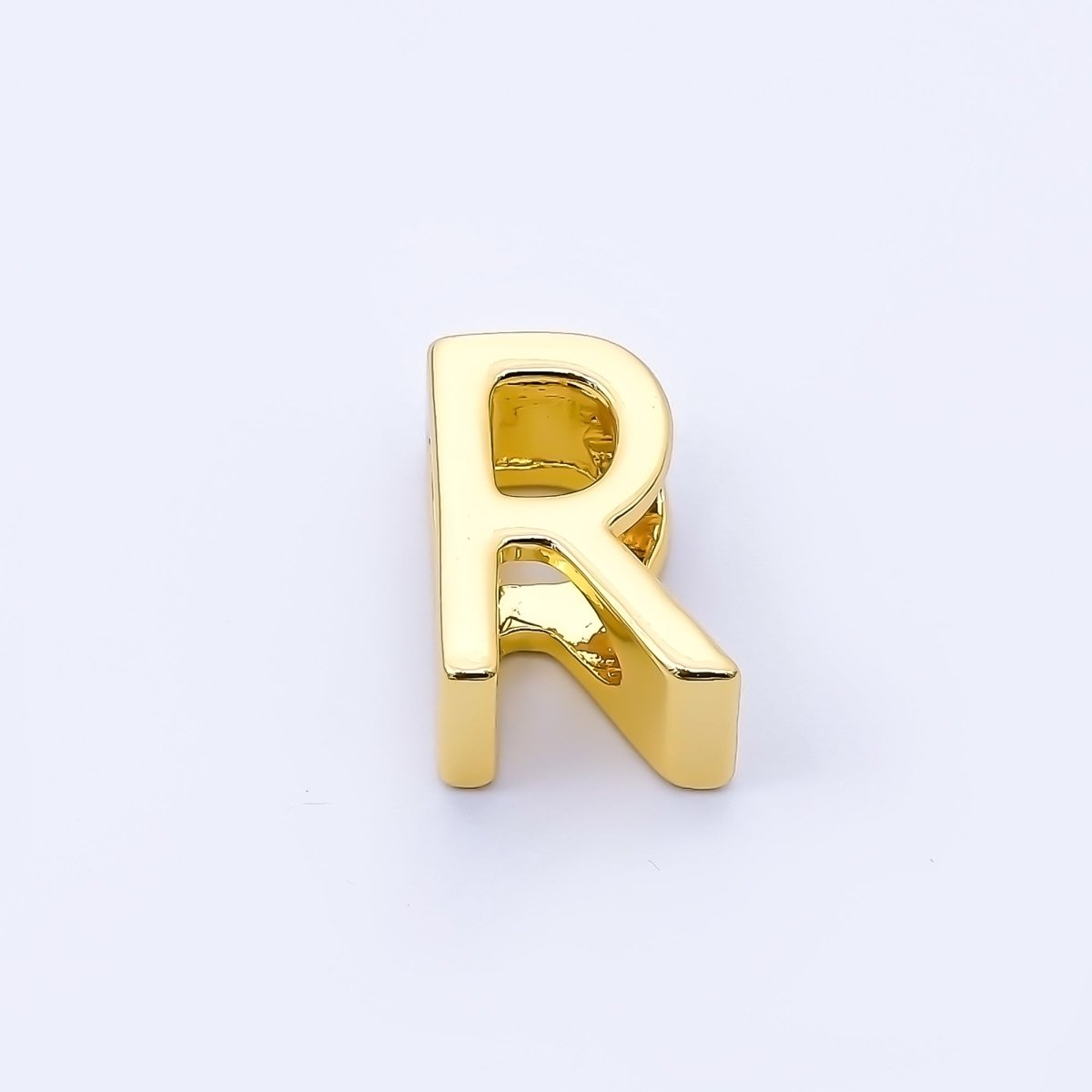 24K Gold Filled 13mm Personalized Minimalist Initial Letter Alphabet Bead | AF131 - AF143 - DLUXCA