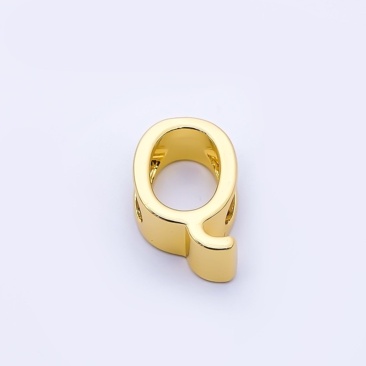 24K Gold Filled 13mm Personalized Minimalist Initial Letter Alphabet Bead | AF131 - AF143 - DLUXCA